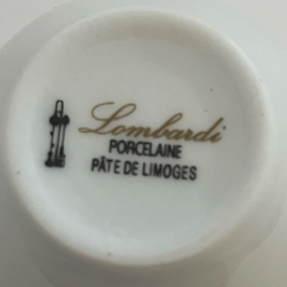 Pate De Limoges France Lombardi Demitasse White Porcelain Espresso Coffee Teacup